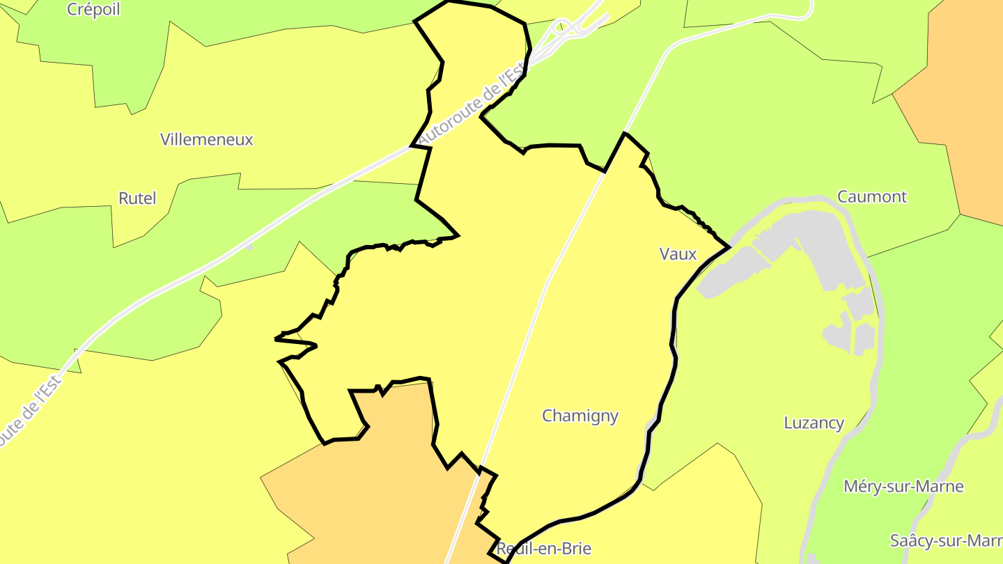 Carte des prix de l'immobilier Chamigny