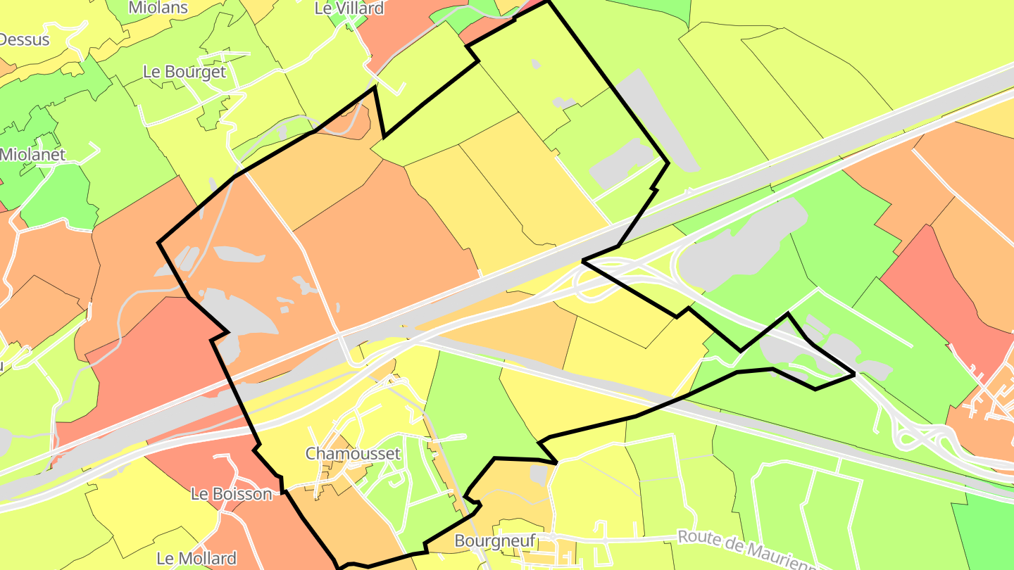 Carte des prix de l'immobilier Chamousset