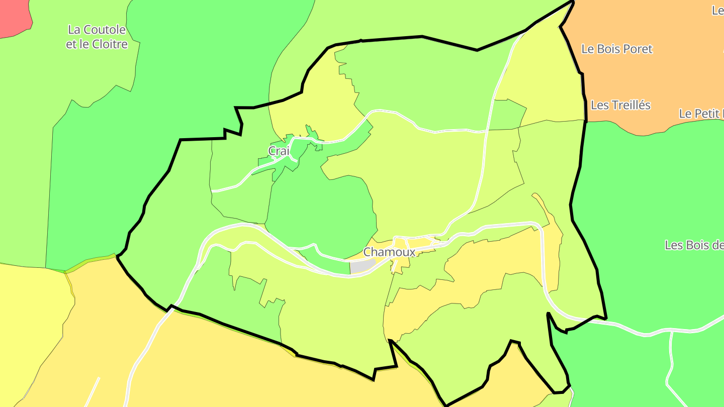 Carte des prix de l'immobilier Chamoux