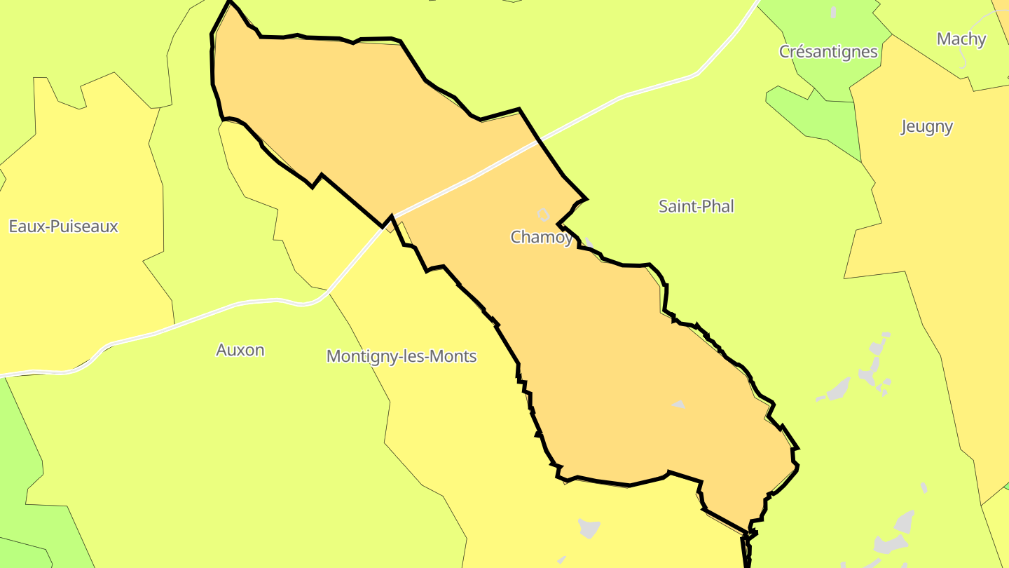 Carte des prix de l'immobilier Chamoy