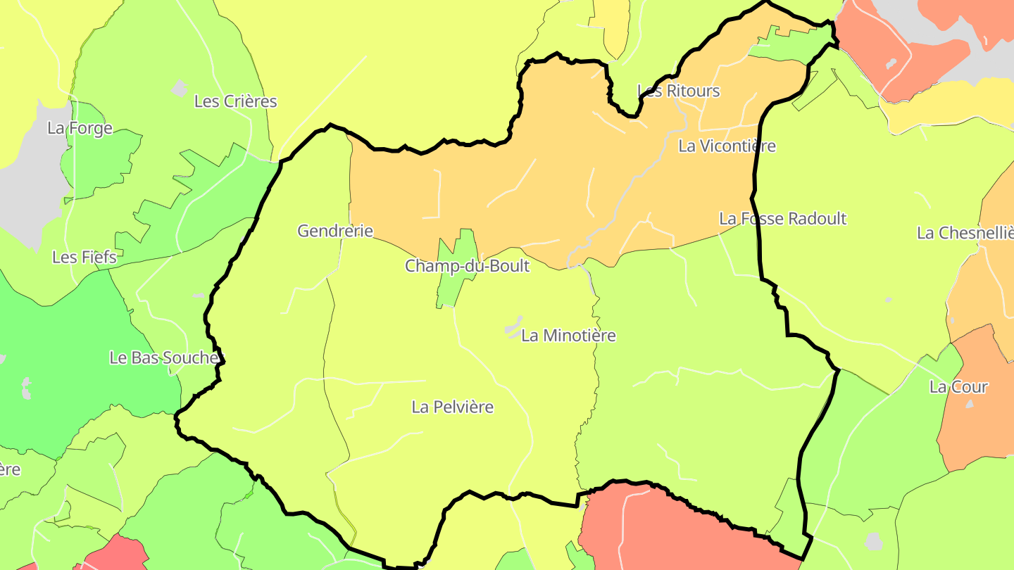 Carte des prix de l'immobilier Champ-du-Boult