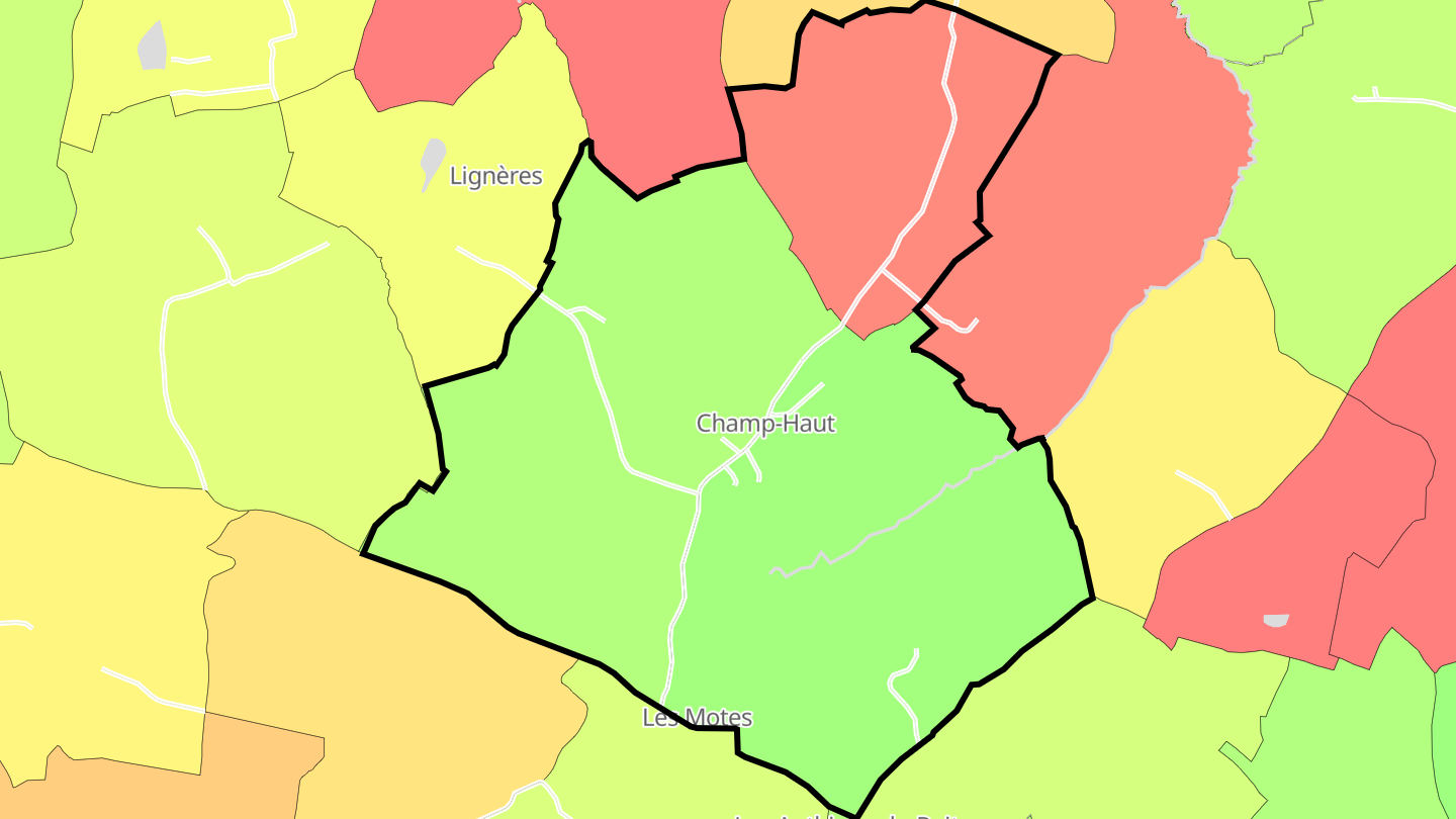 Carte des prix de l'immobilier Champ-Haut