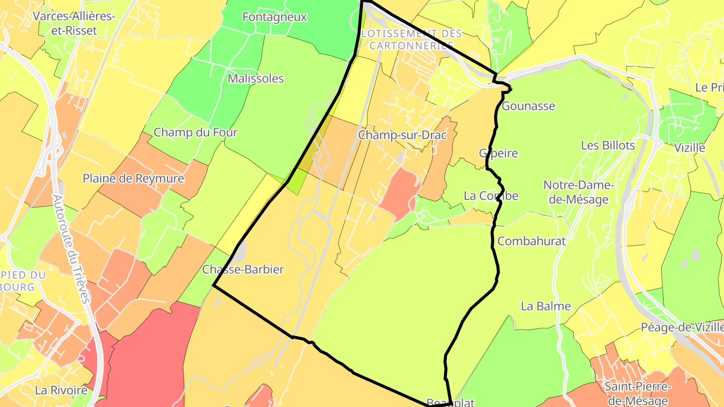 Carte des prix de l'immobilier Champ-sur-Drac