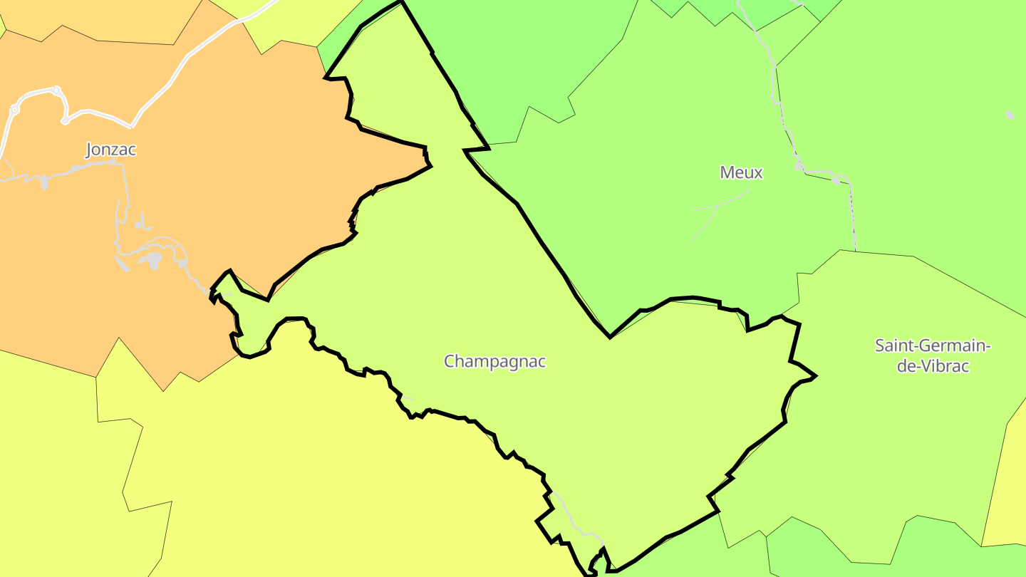 Carte des prix de l'immobilier Champagnac