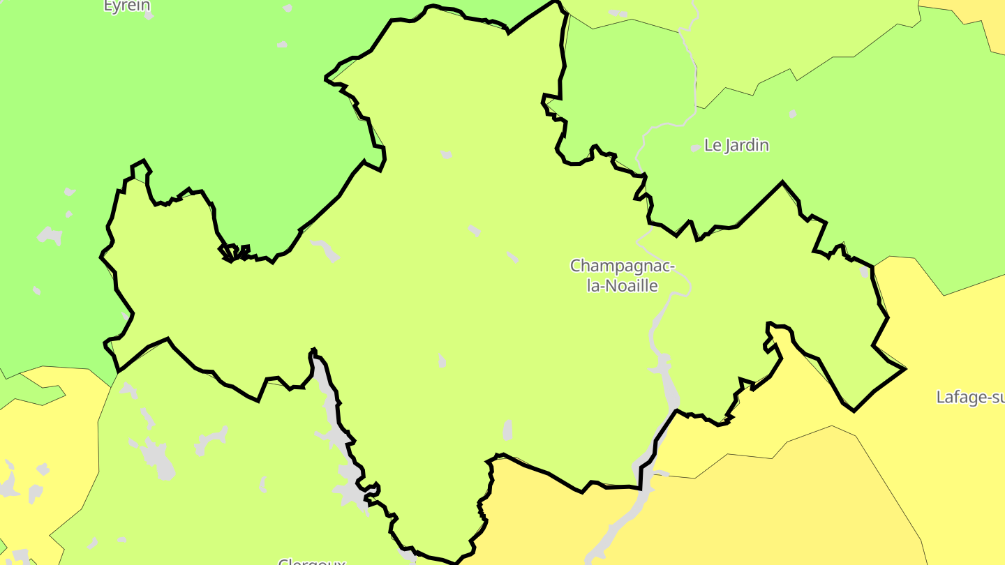 Carte des prix de l'immobilier Champagnac-la-Noaille