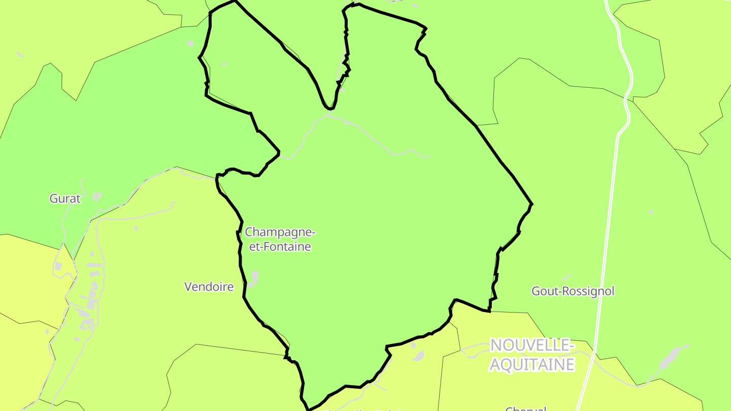 Carte des prix de l'immobilier Champagne-et-Fontaine