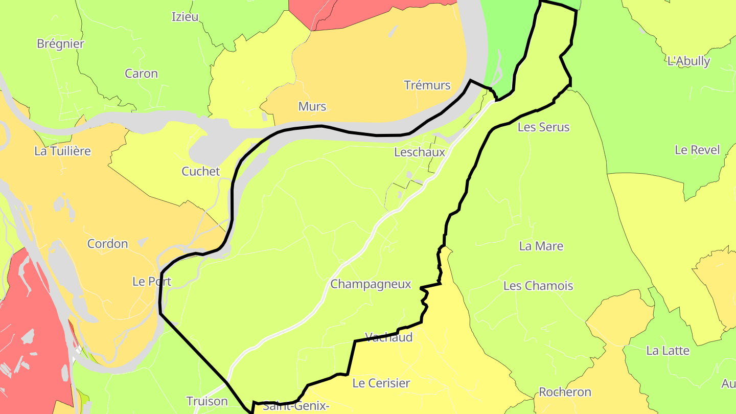 Carte des prix de l'immobilier Champagneux