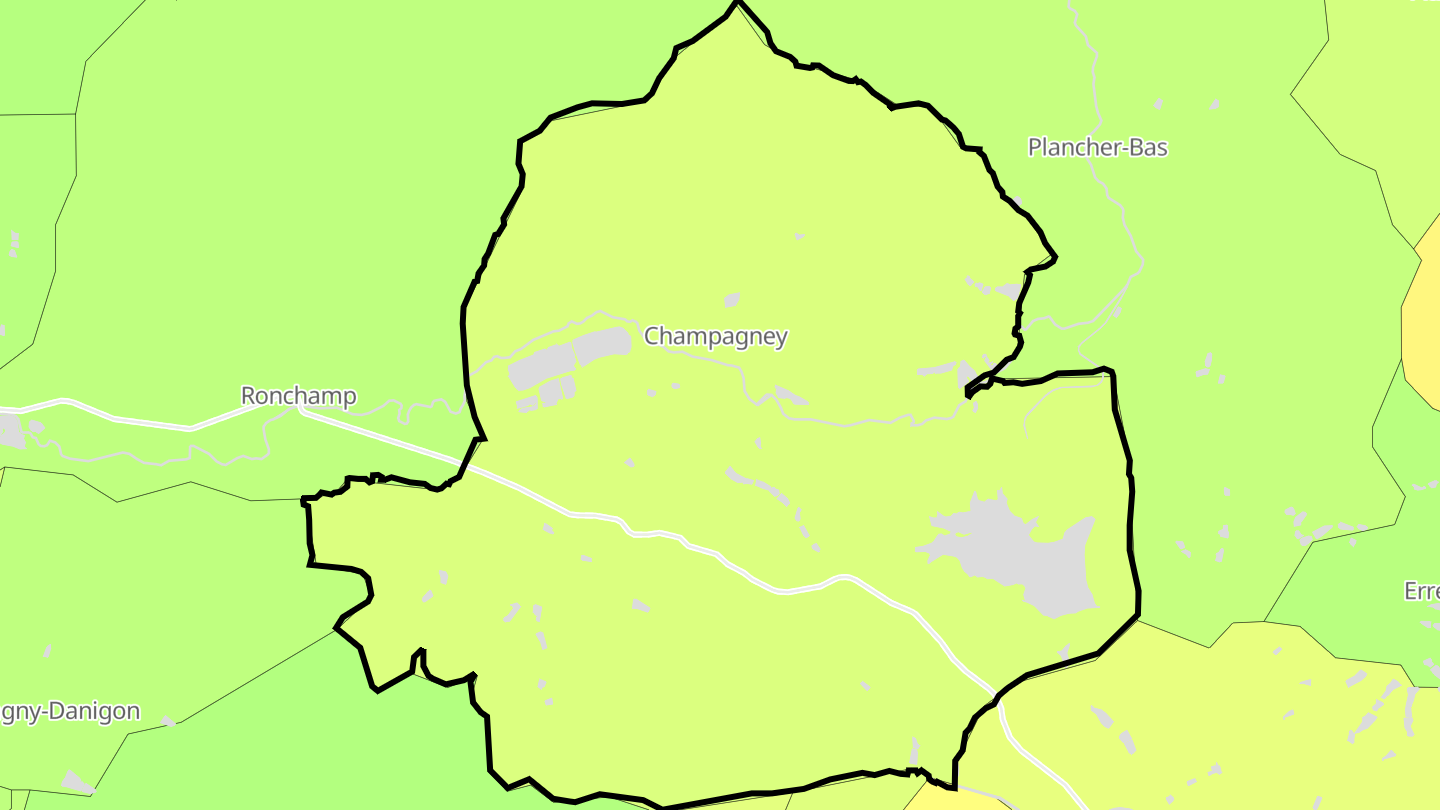Carte des prix de l'immobilier Champagney