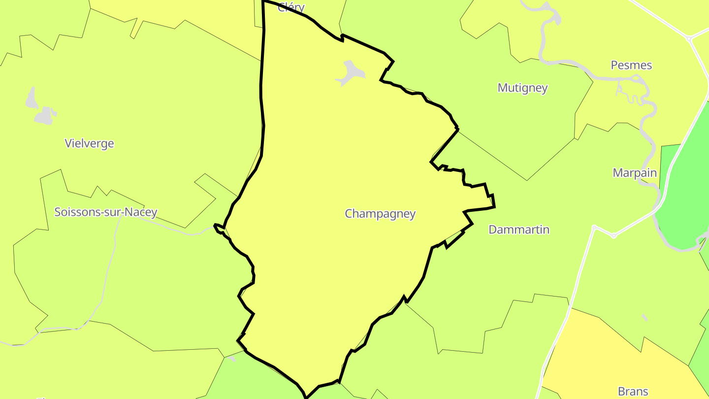 Carte des prix de l'immobilier Champagney