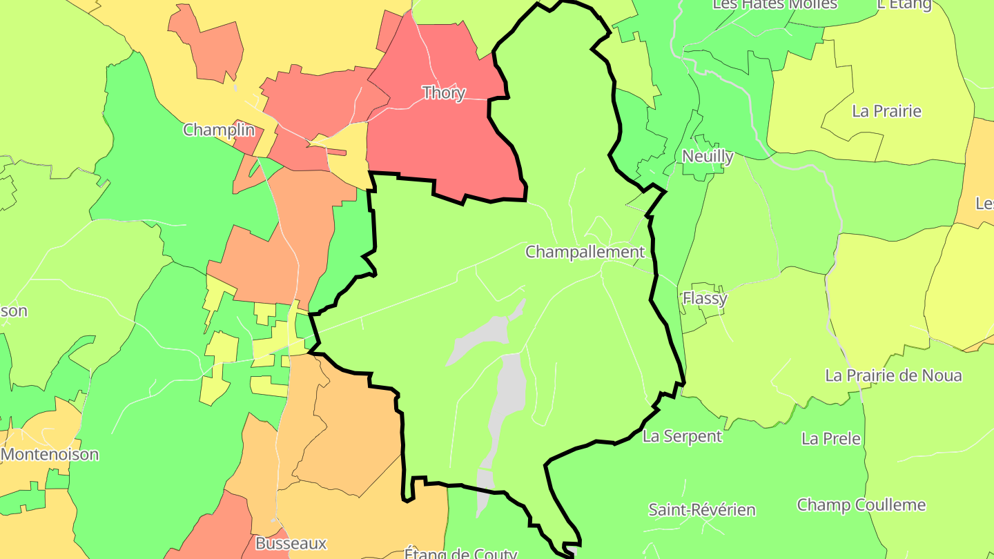 Carte des prix de l'immobilier Champallement