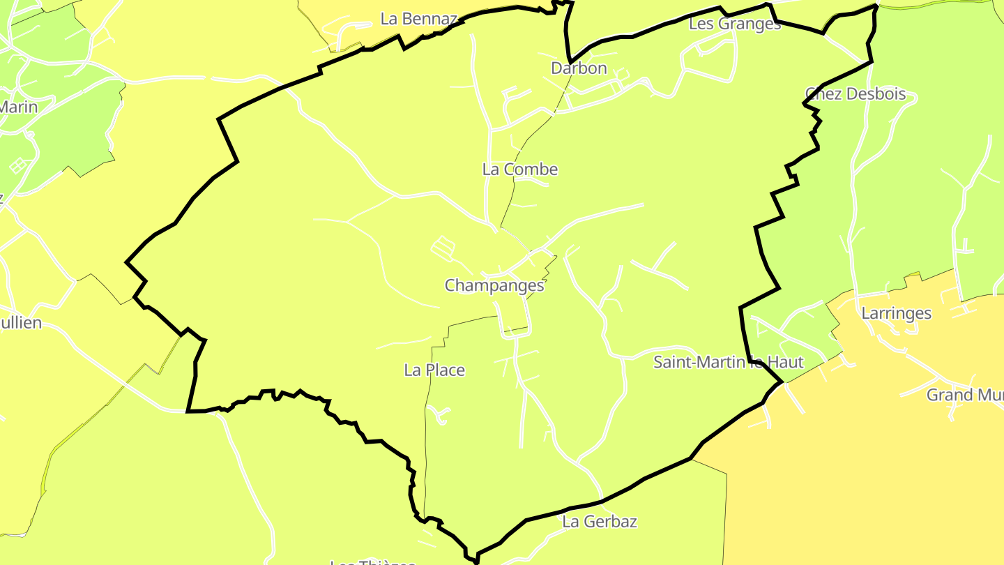Carte des prix de l'immobilier Champanges
