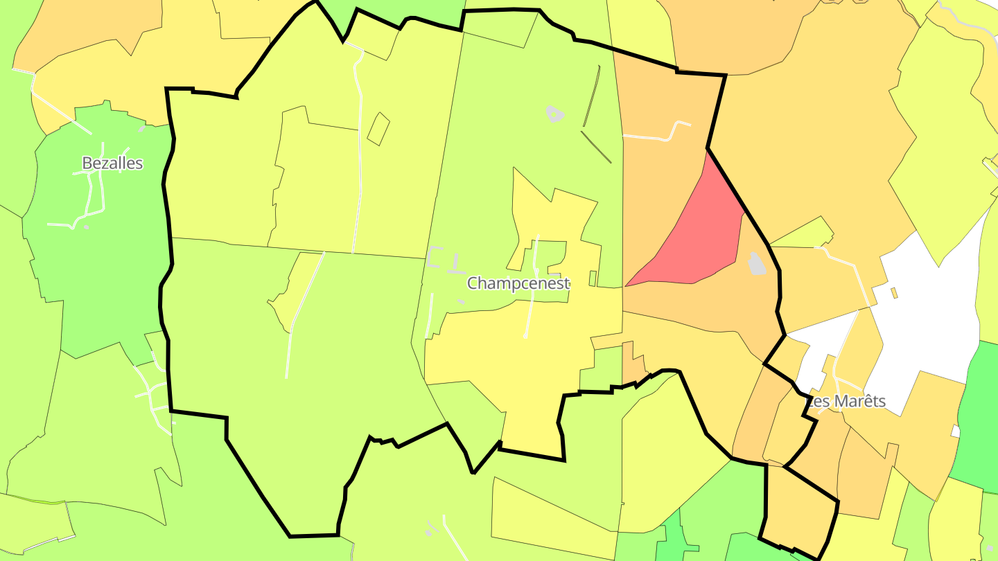 Carte des prix de l'immobilier Champcenest