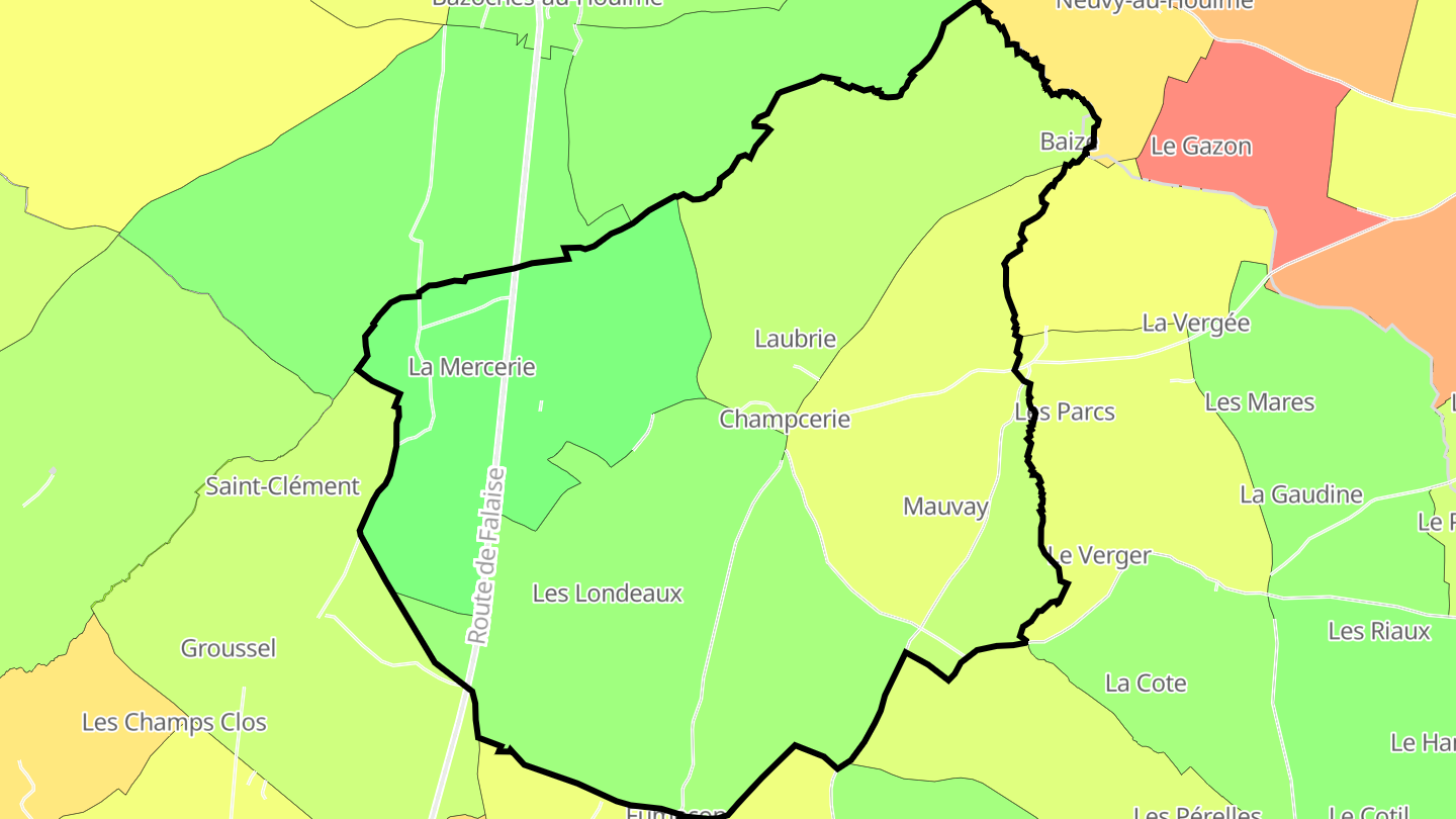 Carte des prix de l'immobilier Champcerie