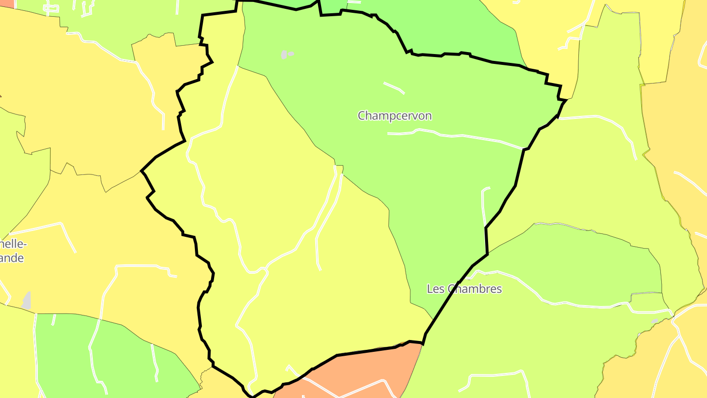 Carte des prix de l'immobilier Champcervon