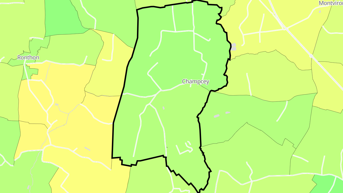 Carte des prix de l'immobilier Champcey