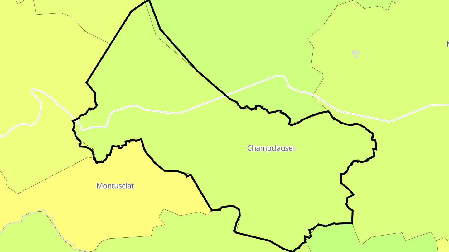 Carte des prix de l'immobilier Champclause