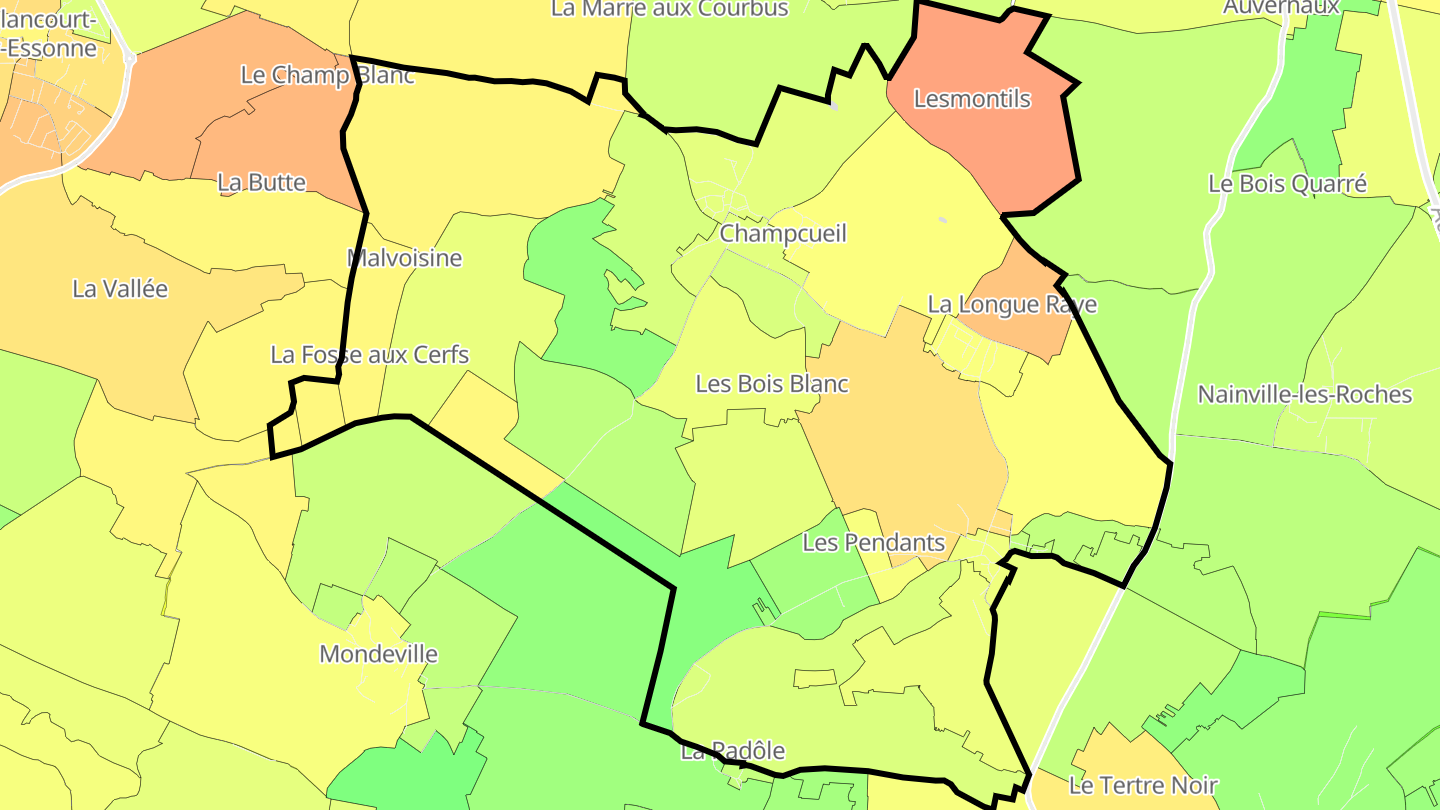Carte des prix de l'immobilier Champcueil