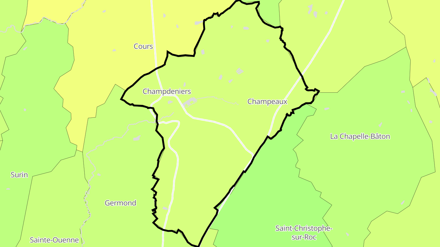 Carte des prix de l'immobilier Champdeniers