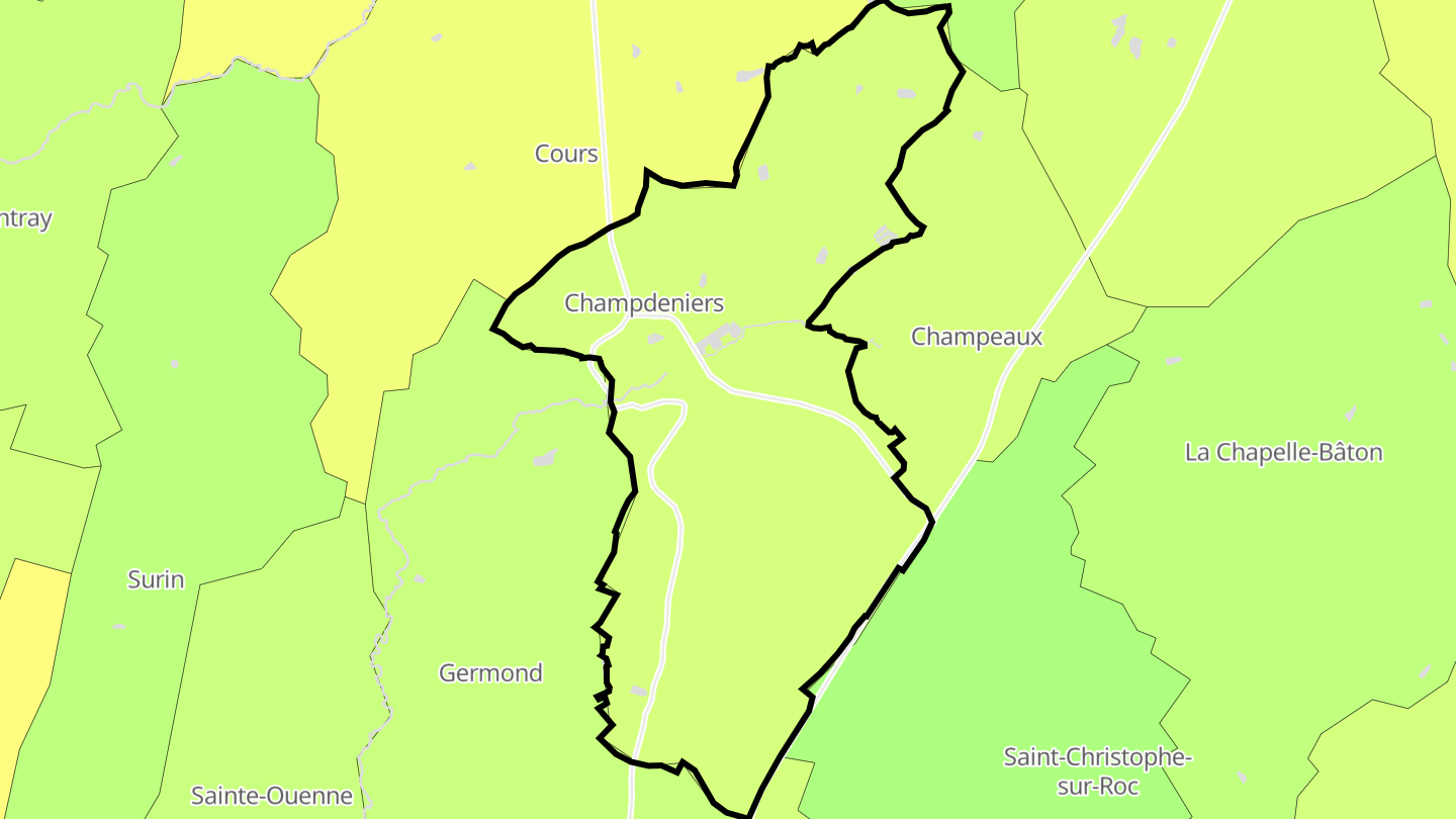 Carte des prix de l'immobilier Champdeniers