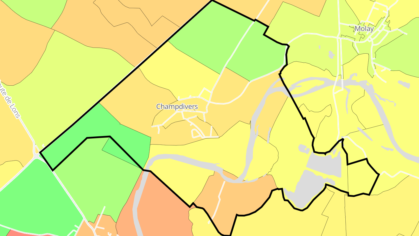 Carte des prix de l'immobilier Champdivers