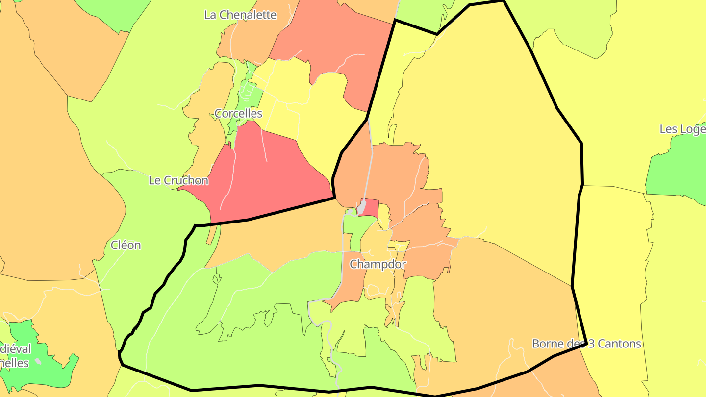 Carte des prix de l'immobilier Champdor