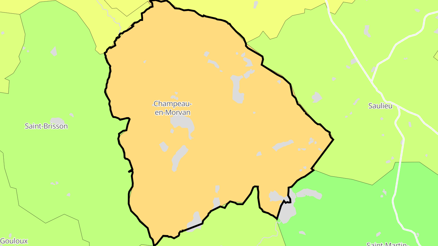 Carte des prix de l'immobilier Champeau-en-Morvan
