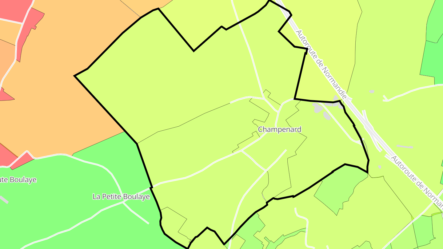 Carte des prix de l'immobilier Champenard