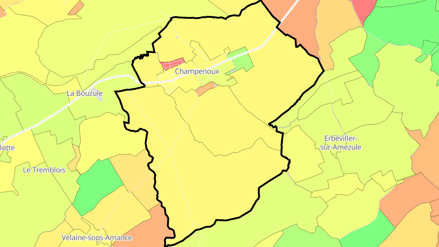 Carte des prix de l'immobilier Champenoux