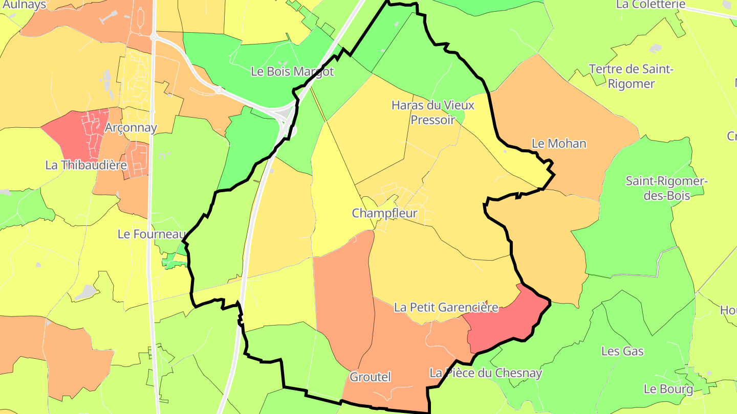 Carte des prix de l'immobilier Champfleur