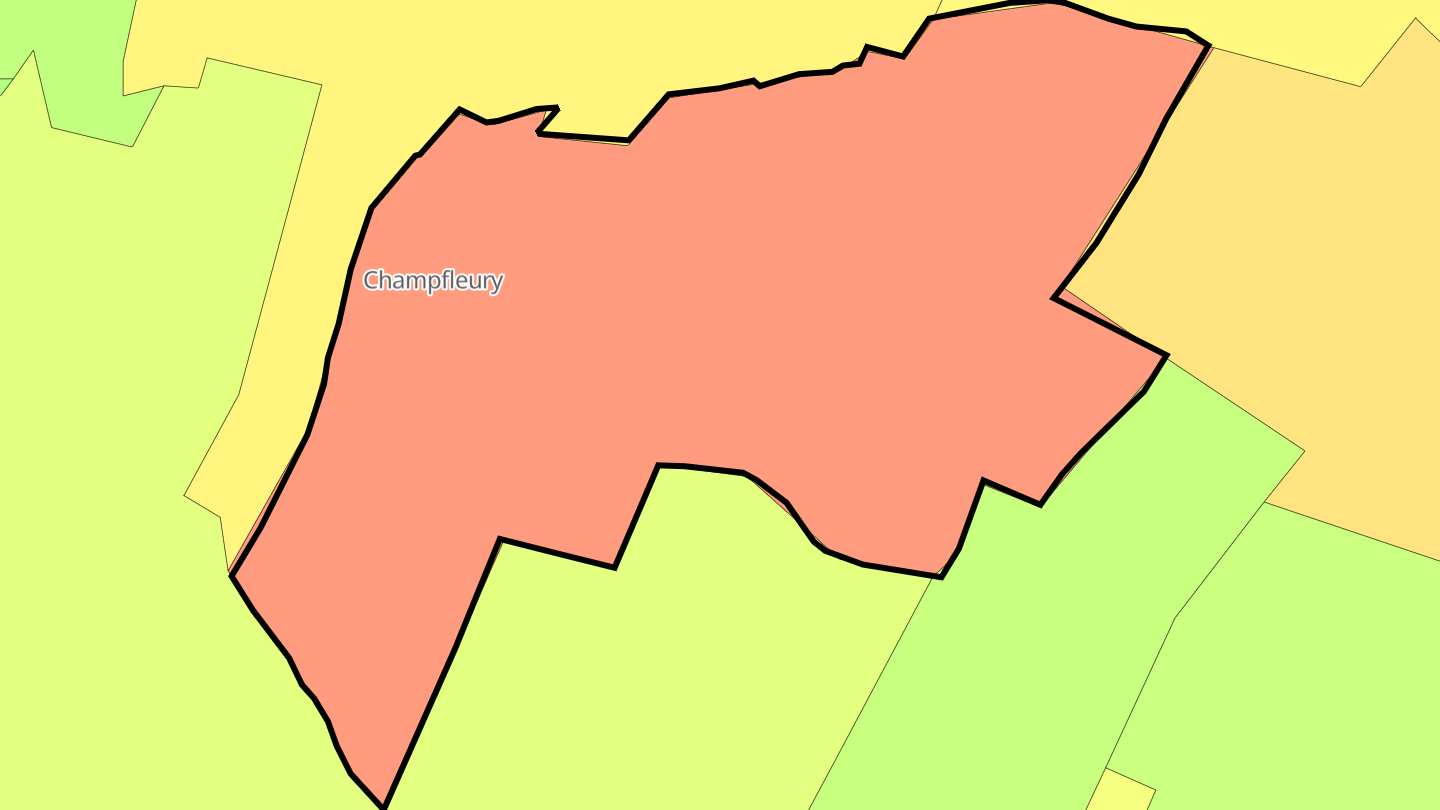 Carte des prix de l'immobilier Champfleury