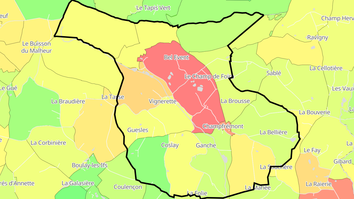 Carte des prix de l'immobilier Champfrémont