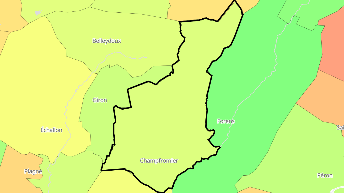 Carte des prix de l'immobilier Champfromier