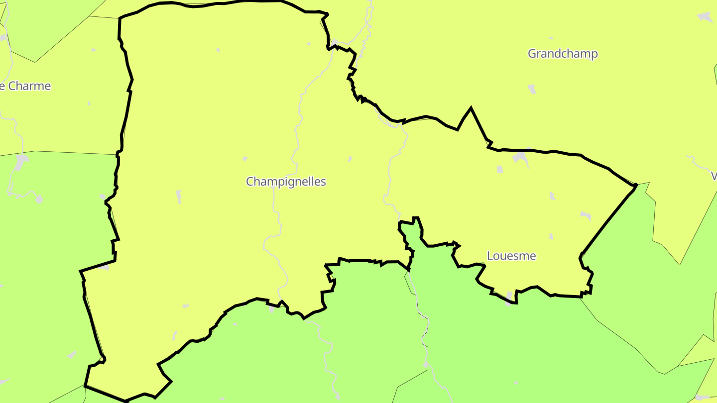 Carte des prix de l'immobilier Champignelles