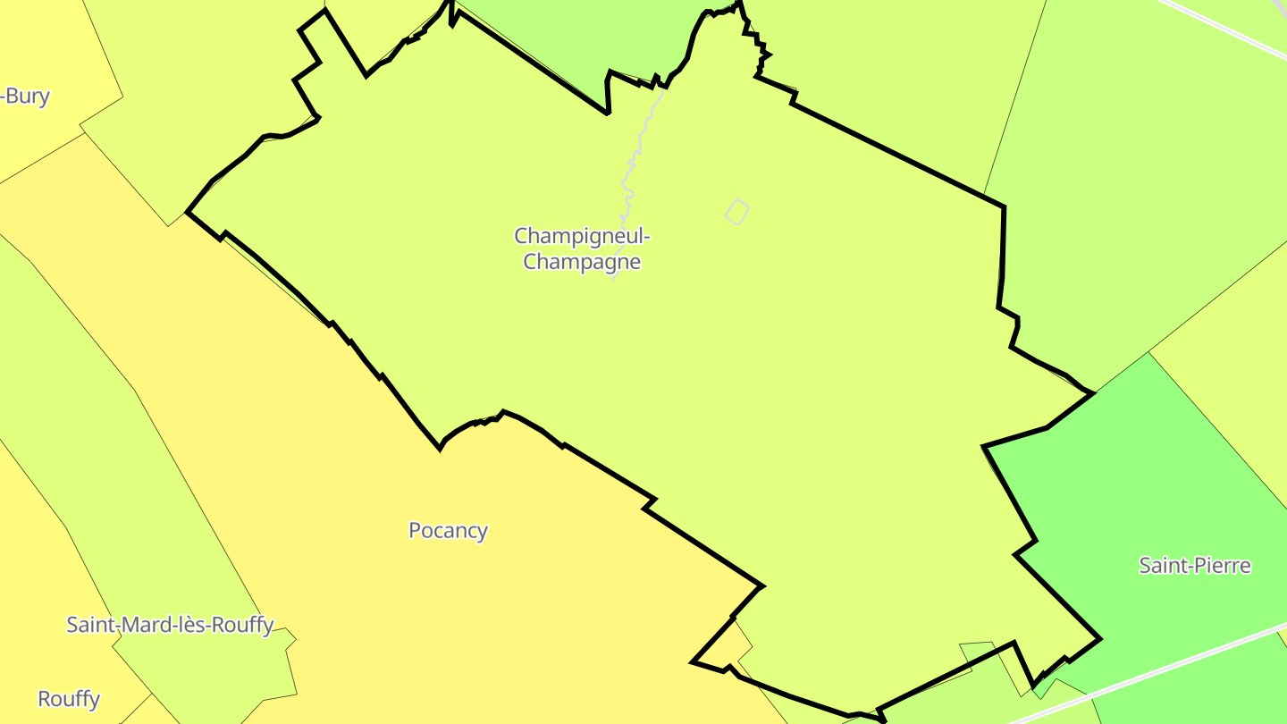 Carte des prix de l'immobilier Champigneul-Champagne