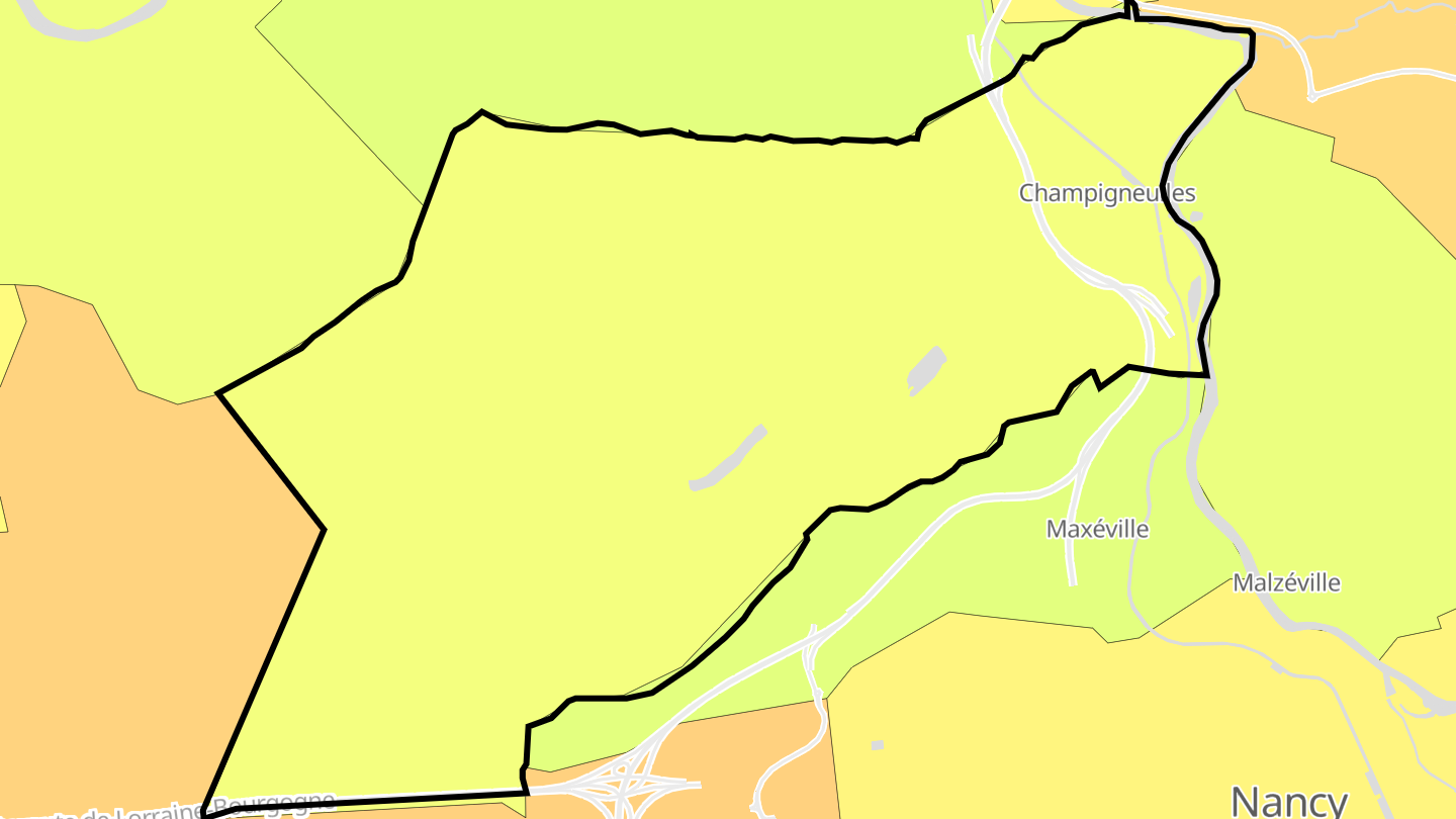 Carte des prix de l'immobilier Champigneulles