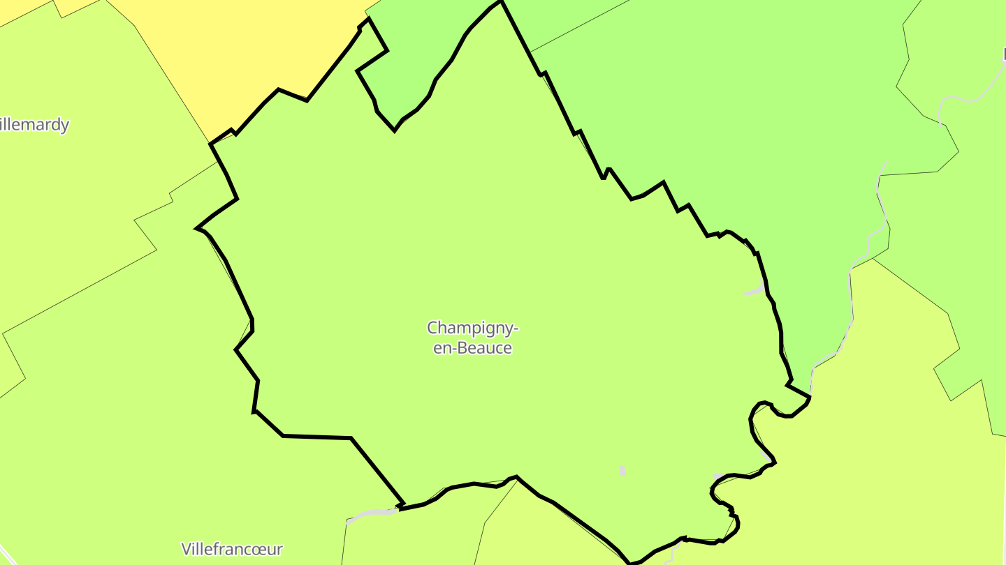 Carte des prix de l'immobilier Champigny-en-Beauce