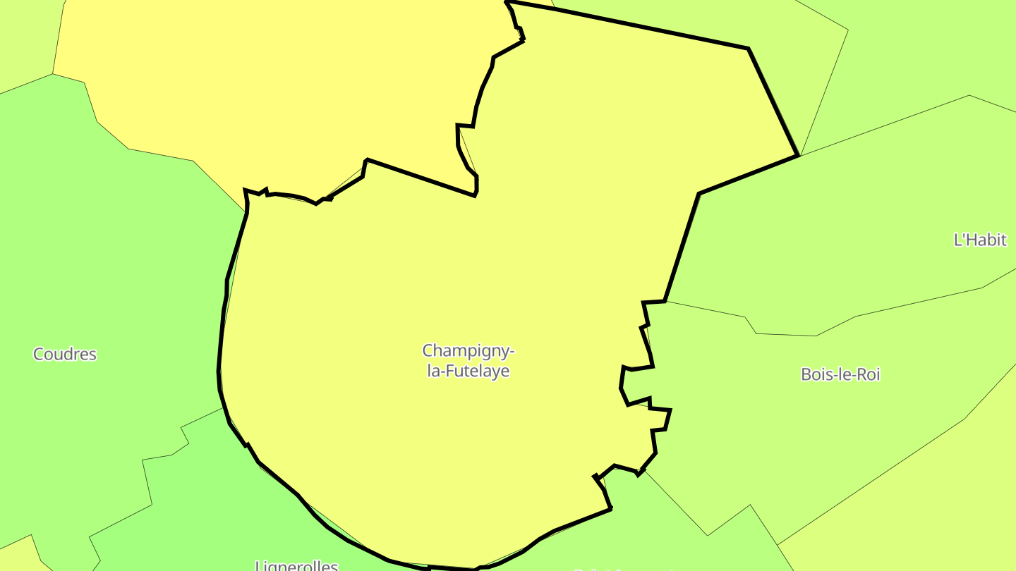 Carte des prix de l'immobilier Champigny-la-Futelaye