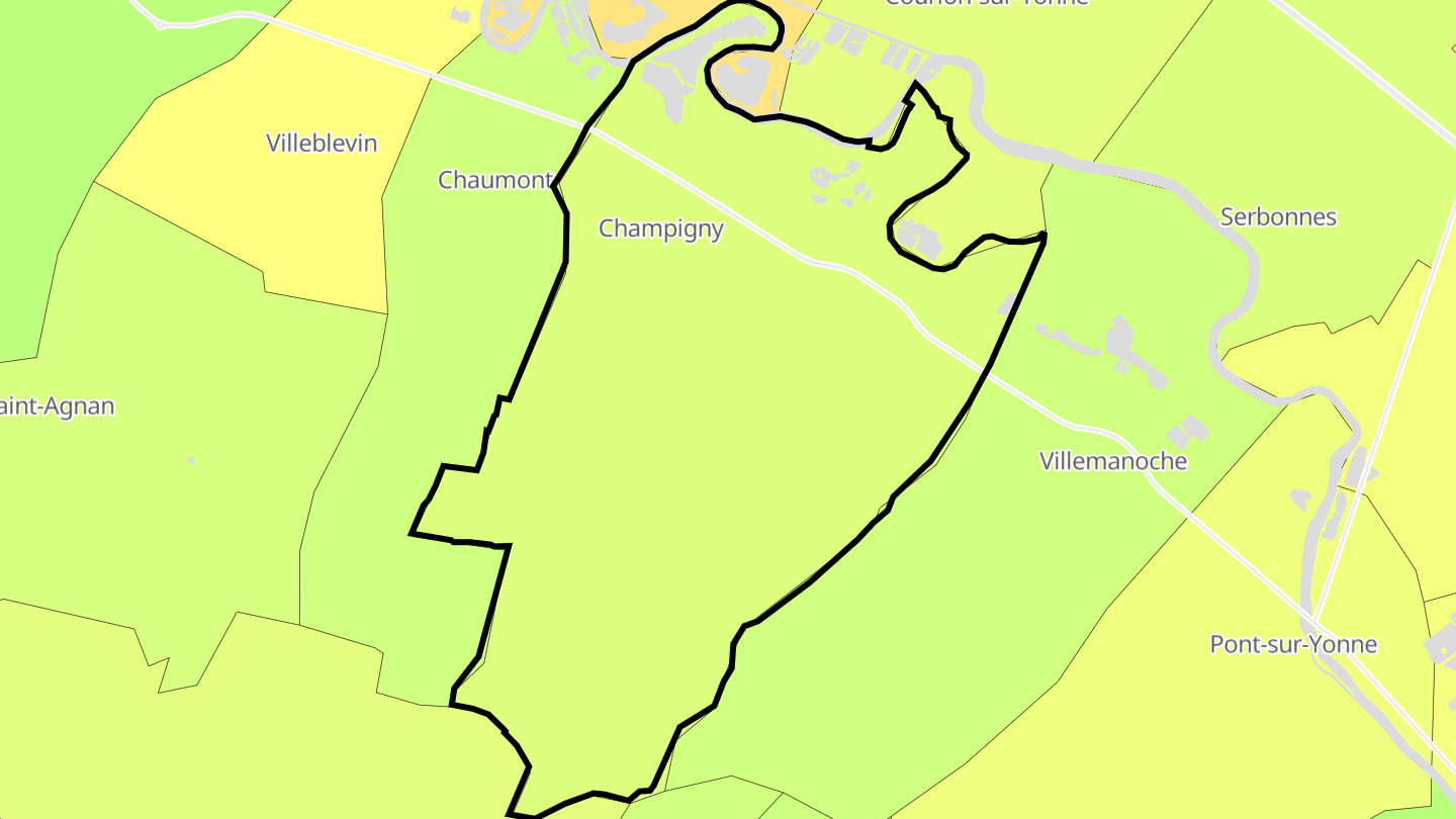 Carte des prix de l'immobilier Champigny