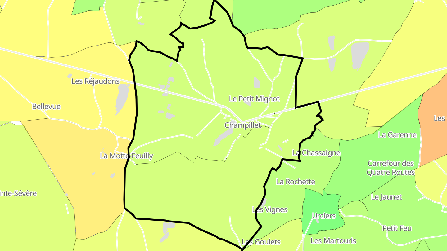 Carte des prix de l'immobilier Champillet