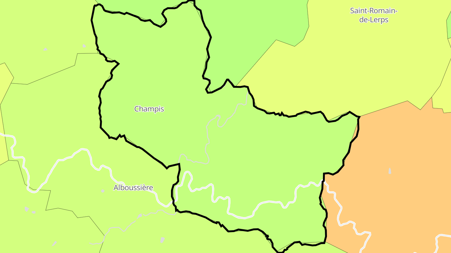 Carte des prix de l'immobilier Champis