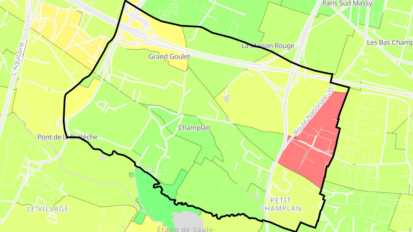 Carte des prix de l'immobilier Champlan