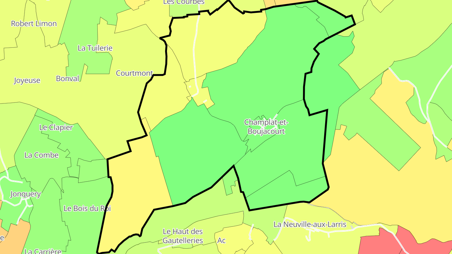 Carte des prix de l'immobilier Champlat-et-Boujacourt