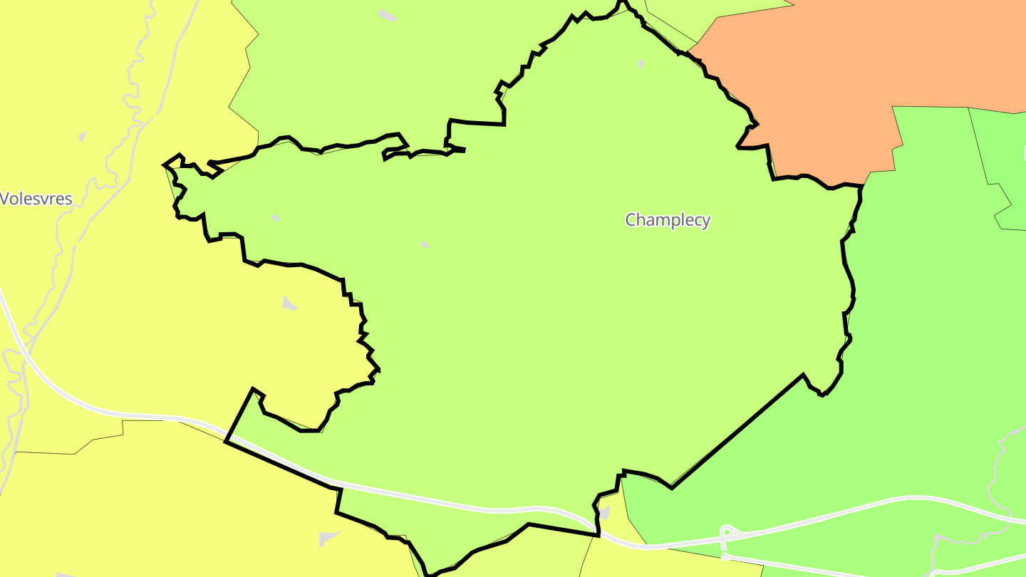 Carte des prix de l'immobilier Champlecy