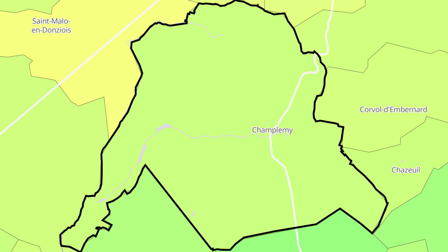 Carte des prix de l'immobilier Champlemy