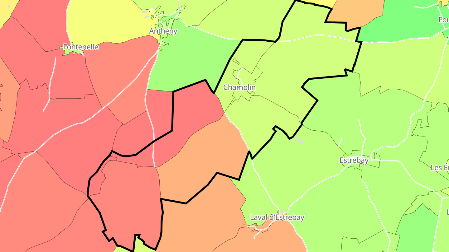 Carte des prix de l'immobilier Champlin