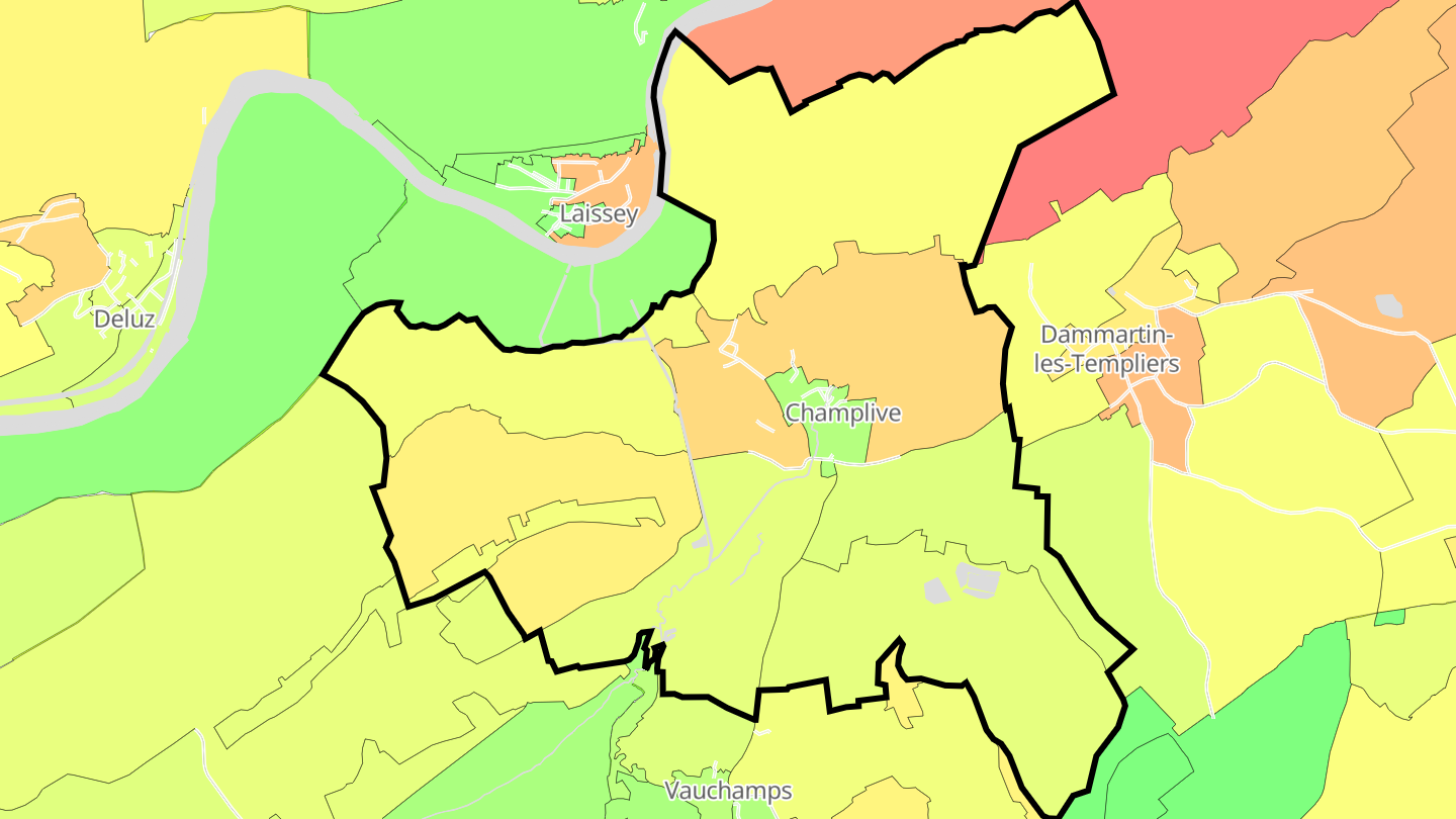 Carte des prix de l'immobilier Champlive