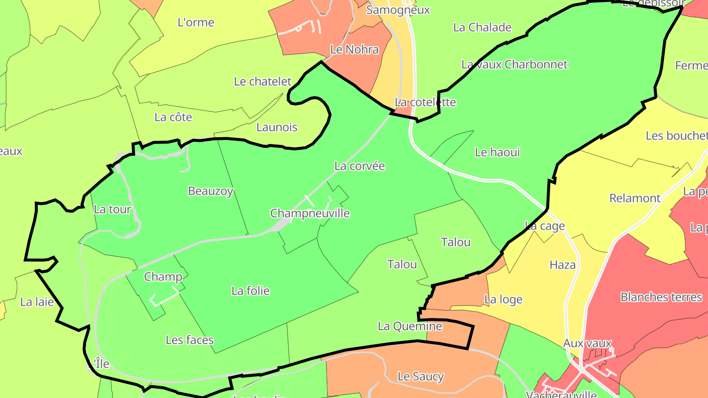 Carte des prix de l'immobilier Champneuville