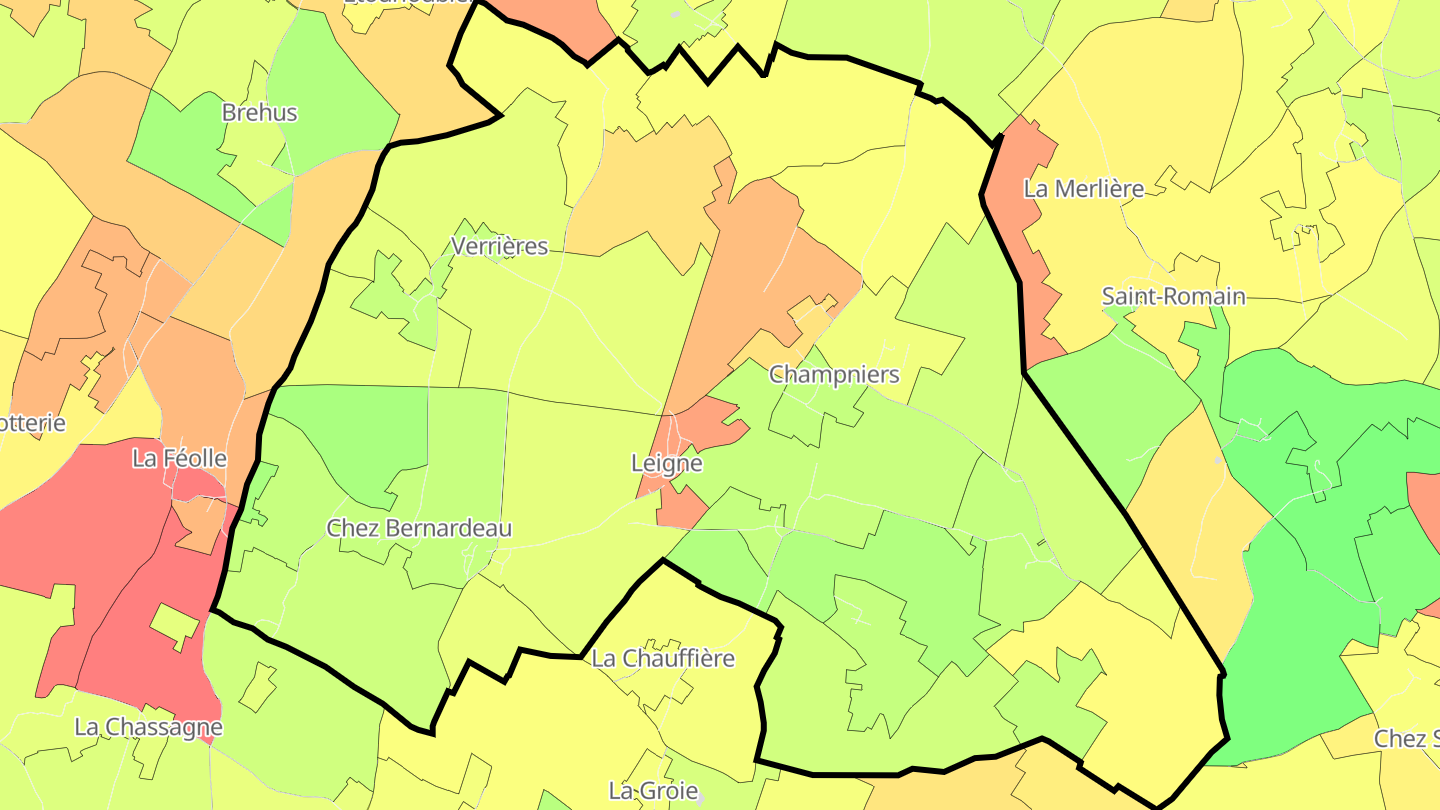 Carte des prix de l'immobilier Champniers