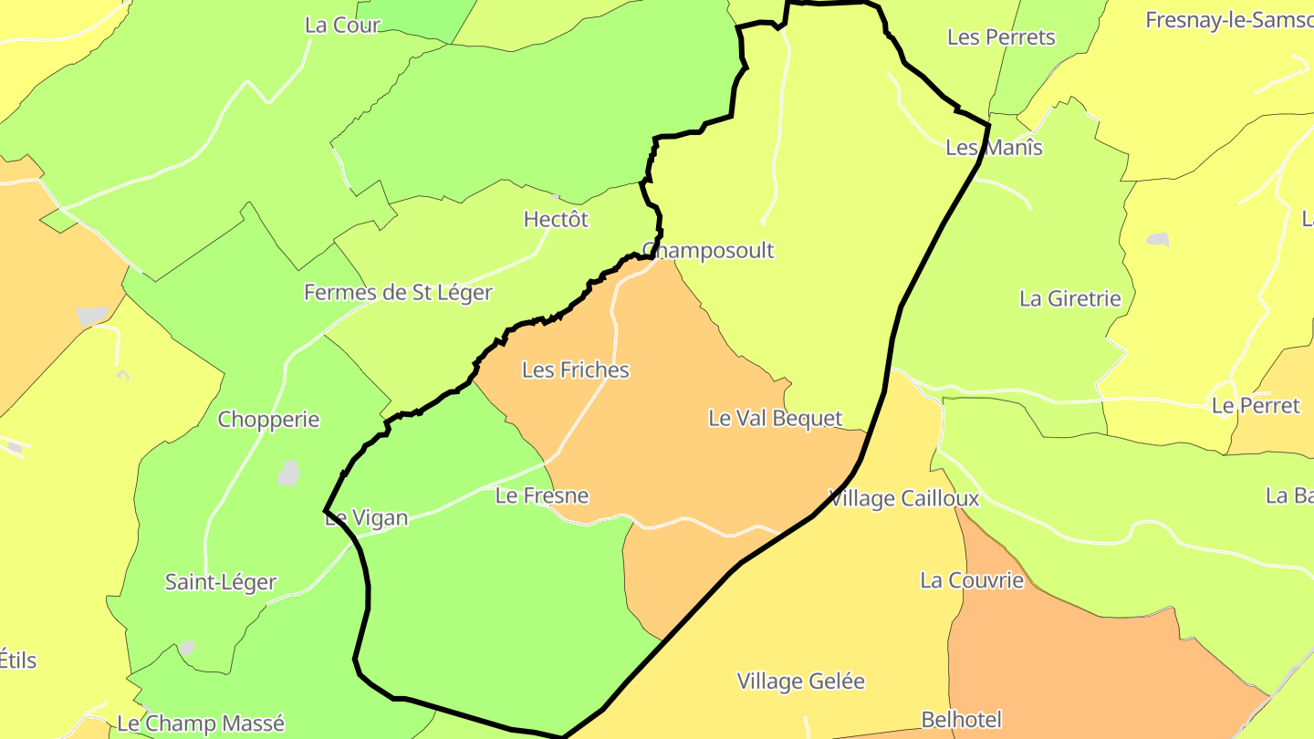 Carte des prix de l'immobilier Champosoult