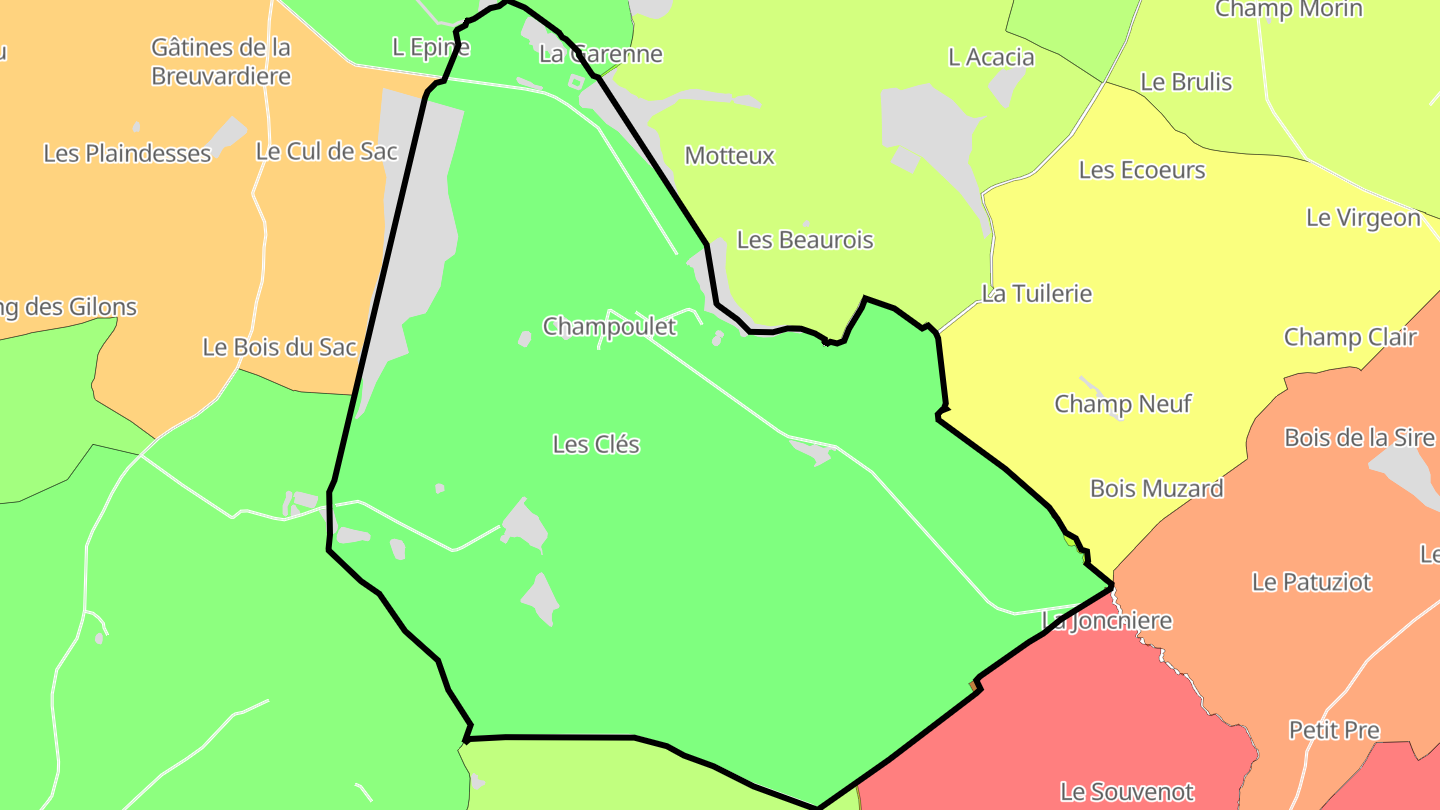 Carte des prix de l'immobilier Champoulet